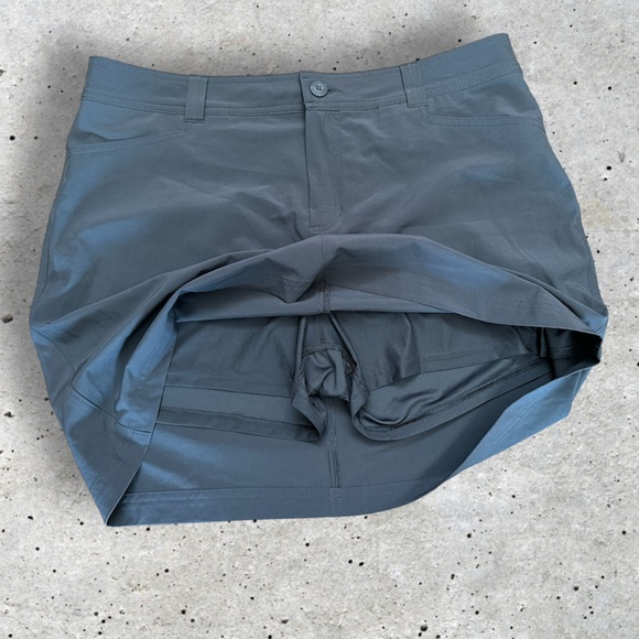 Eddie Bauer sz 12 skort shorts skirt safari golf tennis skirt like new grey - Picture 4 of 5
